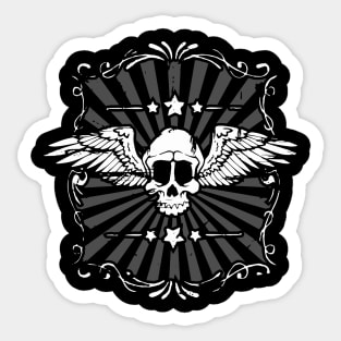 Skull with Wings Sticker